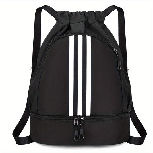 Striped Nylon Gym Backpack Waterproof Daypack