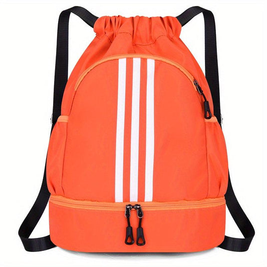 Striped Nylon Gym Backpack Waterproof Daypack
