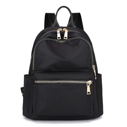 Preppy Style Solid Zipper Backpack with Adjustable Strap