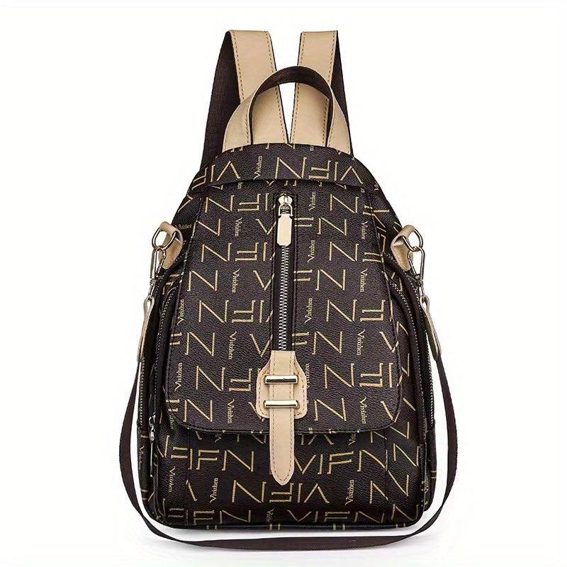 Leopard Print Large Capacity Backpack Canvas Lightweight School Travel Bag