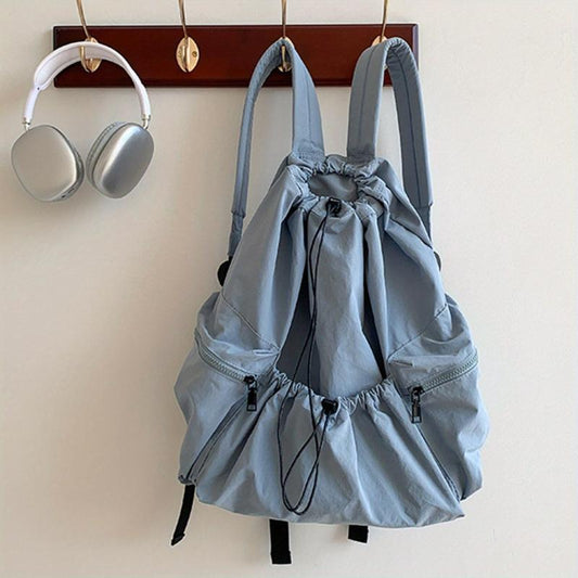 Nylon Drawstring Backpack Lightweight Travel Camping Hiking Daypack