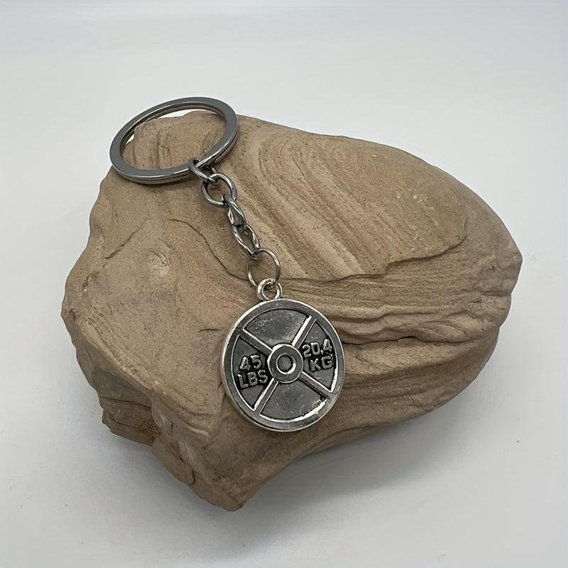 Men's Weight Lifting Keychain Gym Dumbbell Initial Charm Gift