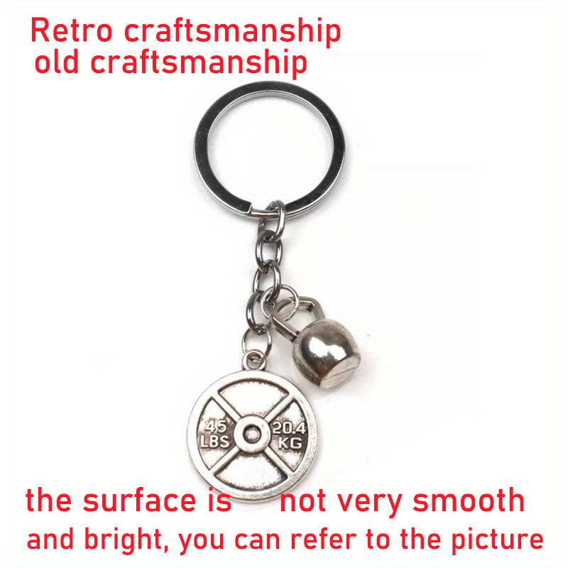 Men's Weight Lifting Keychain Gym Dumbbell Initial Charm Gift