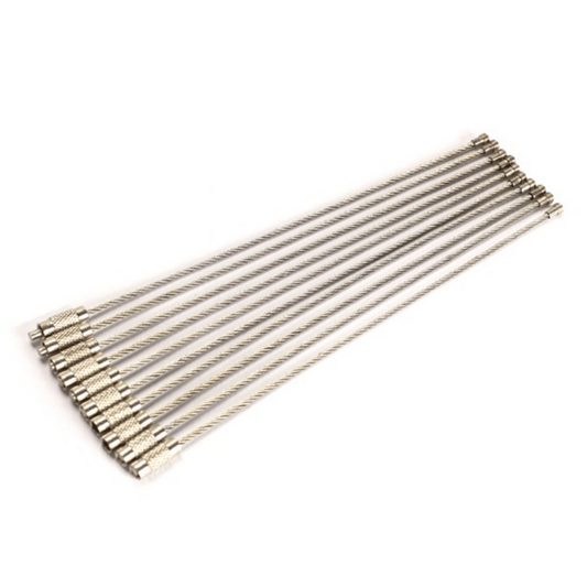 10PCS Stainless Steel Wire Keychains Cable Key Rings For Outdoor