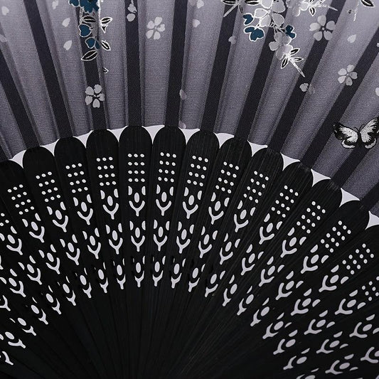 Vintage Style Bamboo Folding Fan Chinese Japanese Pattern Art Craft