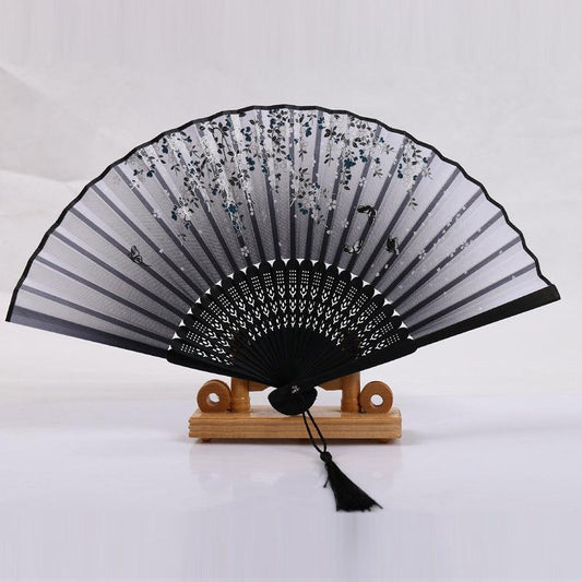 Vintage Style Bamboo Folding Fan Chinese Japanese Pattern Art Craft