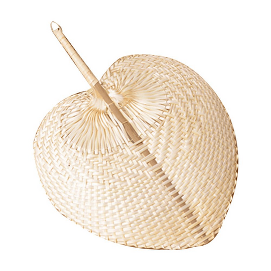 Bamboo Woven Heart Fan for Summer