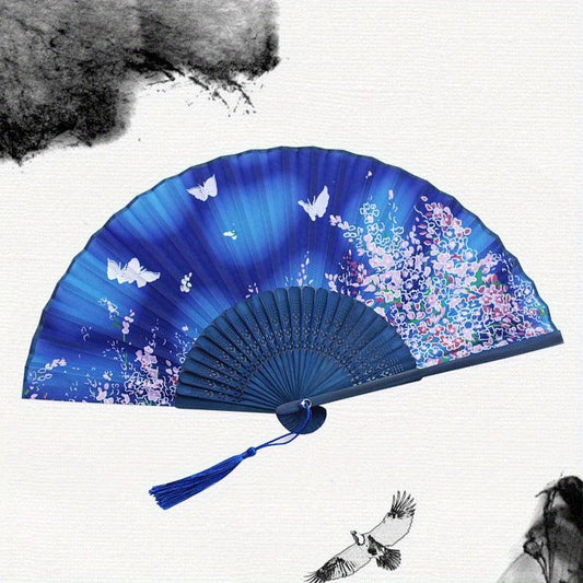 Chinese Style Small Floral Butterfly Pattern Fan Cheongsam Accessories
