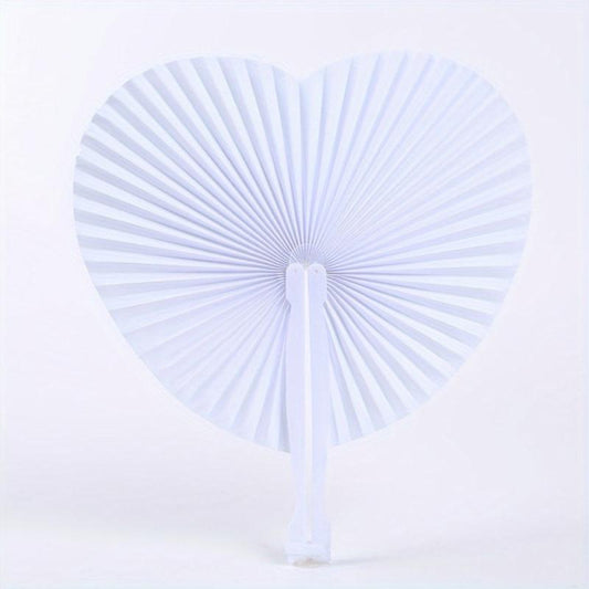 Heart Shape Folding Fan Blank Fan DIY Painting Fan