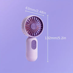 Mini USB Rechargeable Fan Portable Pocket Fan 3 Speeds