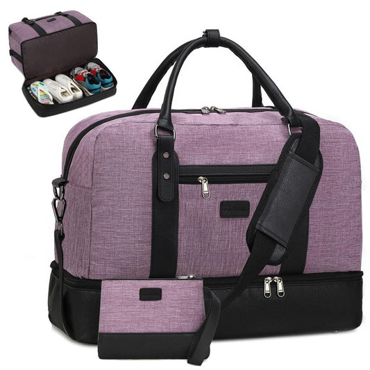 Large Capacity Carry on Tote with Shoe Compartment Lightweight Luggage