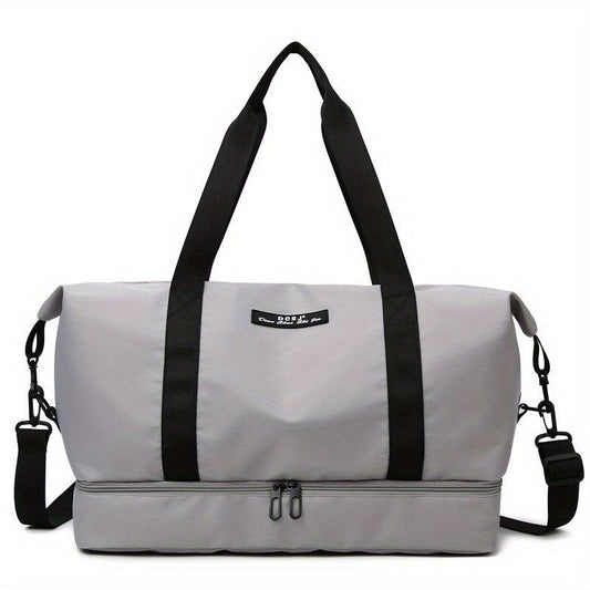 Travel Duffle Bag with Shoes Compartment & Cosmetic Bag, Shoulder Sports Gym Set