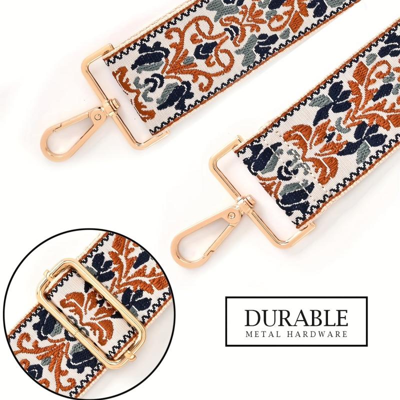 Embroidered Wide Shoulder Strap Replacement Handbag Strap