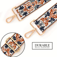 Embroidered Wide Shoulder Strap Replacement Handbag Strap
