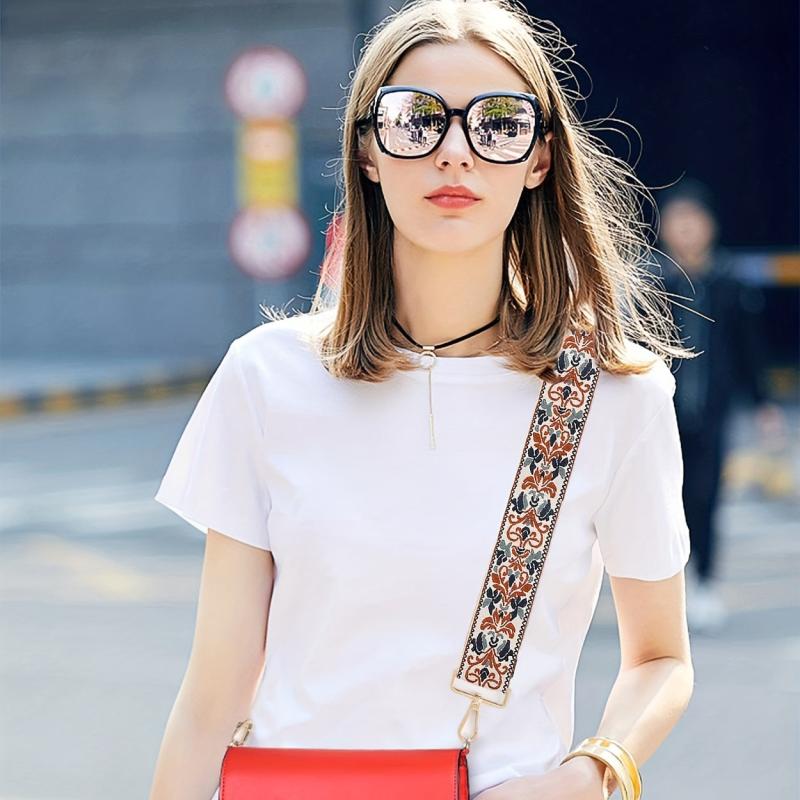 Embroidered Wide Shoulder Strap Replacement Handbag Strap