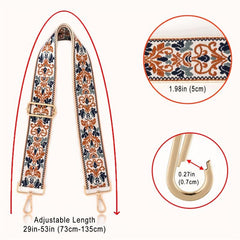 Embroidered Wide Shoulder Strap Replacement Handbag Strap