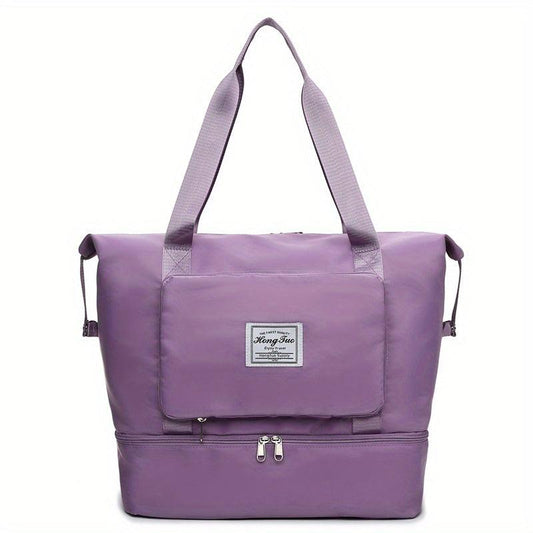 Foldable Tote Bag Weekender Bag Gym Sports Bag Dry Wet Separation