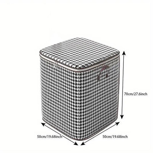 Houndstooth Pattern Clothes Storage Bag Large Capacity