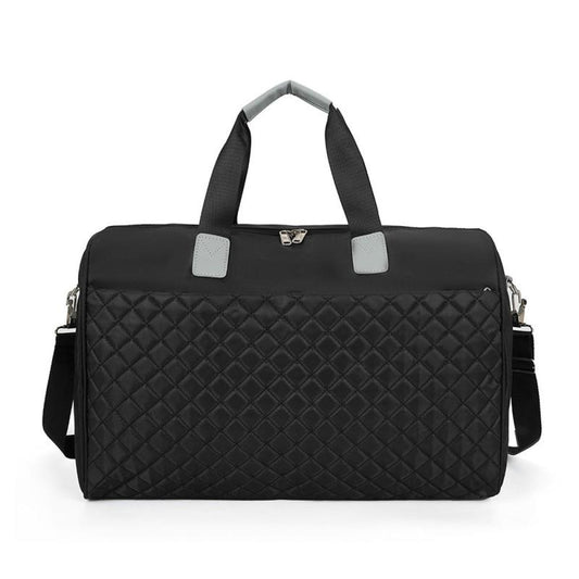 Large Capacity Lightweight Duffel Bag Quilted Detail Travel Shoulder Bag