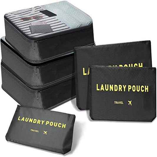 6pcs Travel Storage Bag Set for Clothes & Underwear