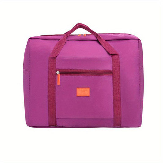 Letter Patch Travel Bag Portable Nylon Zipper Clothing & Lingerie Storage Bag