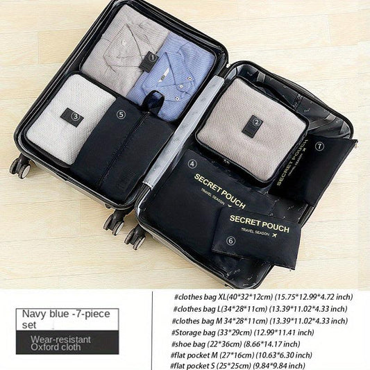 7Pcs Luggage Packing Organizers, Travel Clothes Underwear Storage Bag