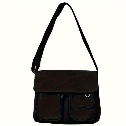 Casual Canvas Bag Solid Messenger Shoulder Bag All Match