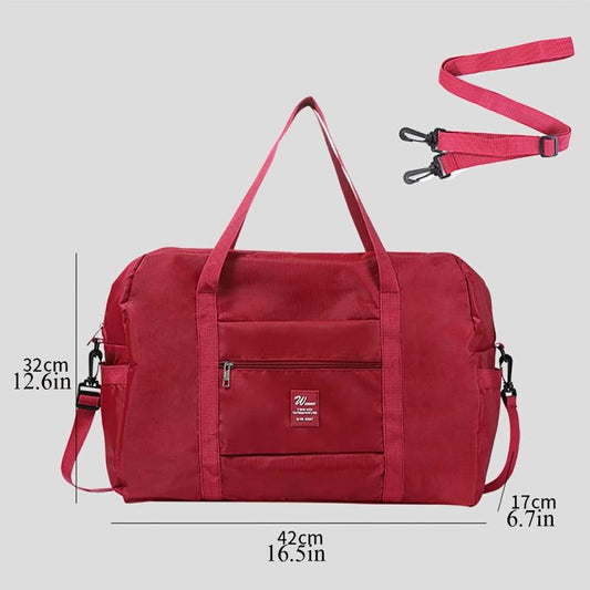 Large Zipper Duffel Bag Letter Detail Travel Storage Bag