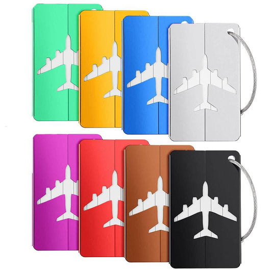 8 Pcs Colorful Aluminium Luggage Tags With Name ID Cards & Loops
