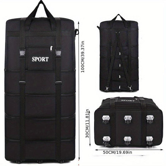 Oversized Travel Bag With Roller Large Capacity Luggage Bag