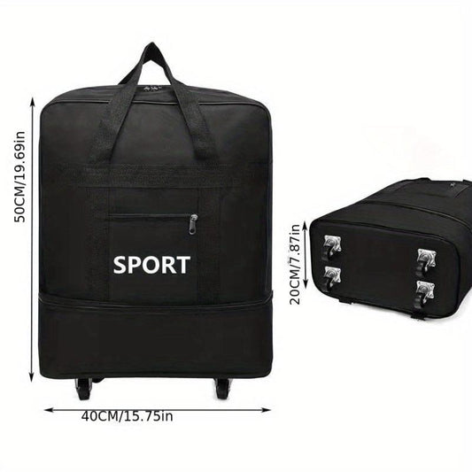 Oversized Travel Bag With Roller Large Capacity Luggage Bag