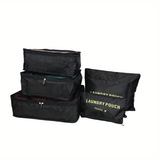 6pcs Clothes Storage Bags Lightweight Portable Travel Luggage Organizer