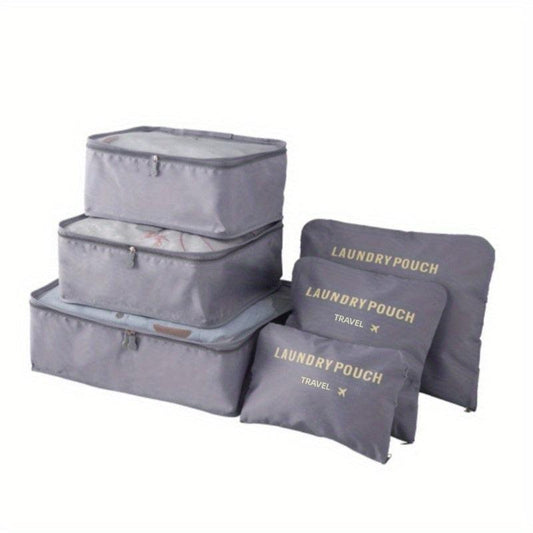 6pcs Clothes Storage Bags Lightweight Portable Travel Luggage Organizer