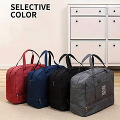 Pattern Luggage Handbag Solid Zipper Duffle Bag Versatile Overnight Bag