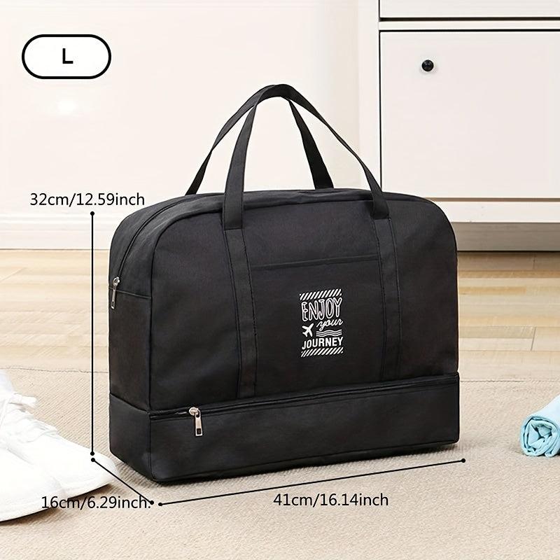 Pattern Luggage Handbag Solid Zipper Duffle Bag Versatile Overnight Bag
