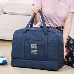 Pattern Luggage Handbag Solid Zipper Duffle Bag Versatile Overnight Bag