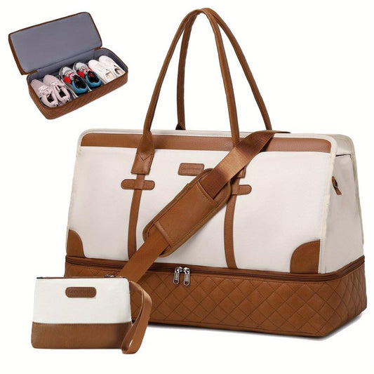 Large Capacity Weekender Duffle Bag with Clutch Purse