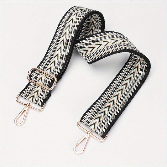 Stripe Pattern Wide Shoulder Strap Guitar Crossbody Bag Strap