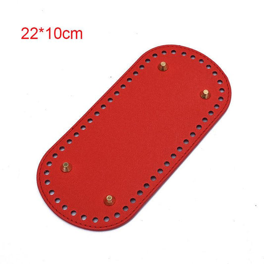 Knitted Bag PU Leather Base Bottom With Holes