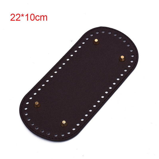 Knitted Bag PU Leather Base Bottom With Holes