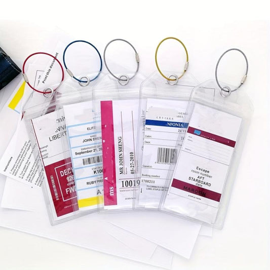 5 Pcs Cruise Luggage Tags Clear Reusable Zip Seal Holder