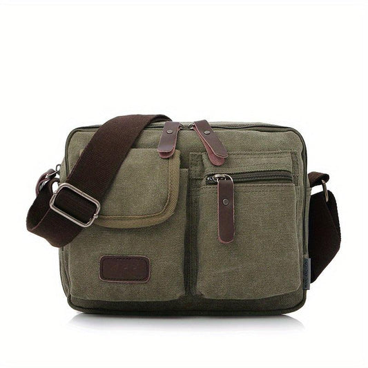Vintage Square Shoulder Bag Zipper Messenger Bag