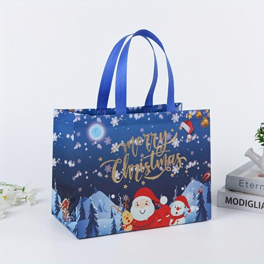 6pcs Christmas Gift Bags Tote Bags With Handles Reusable Grocery Bags