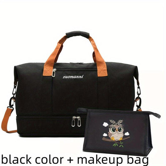Large Capacity Travel Luggage Handbag with Cosmetic Pouch