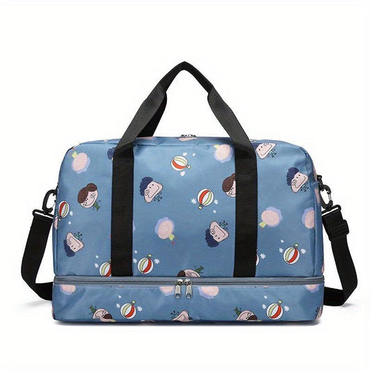 Cartoon Pattern Travel Luggage Bag Large Capacity Gym Carry On Weekender Bag