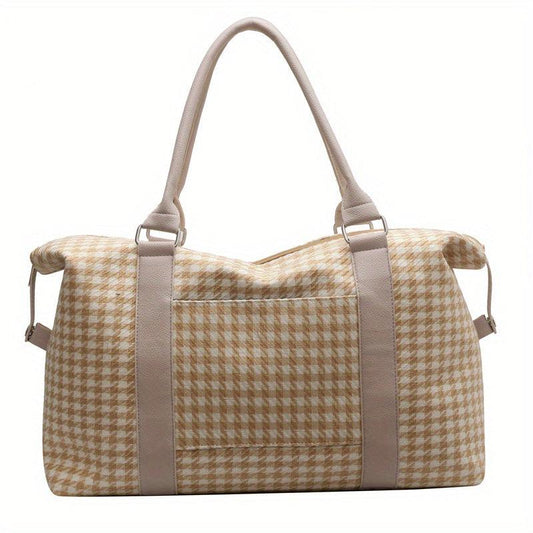 Houndstooth Pattern Travel Bag Large Capacity Duffle Bag
