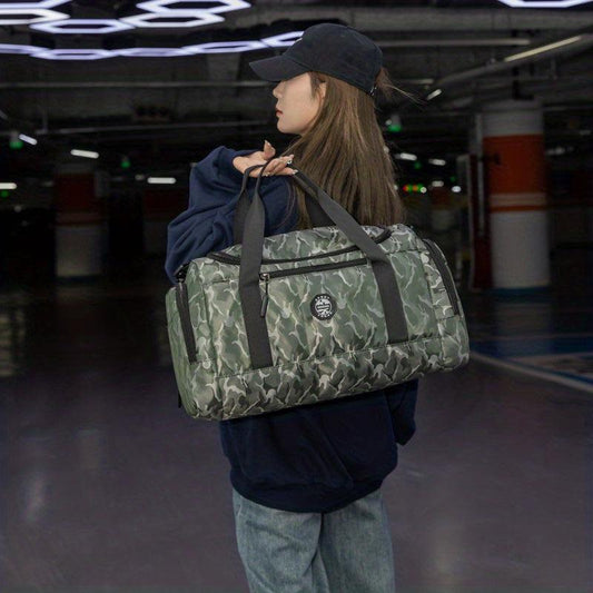 Large Capacity Camo Travel Bag Wet Dry Separation Duffle Shoulder Fitness Sports