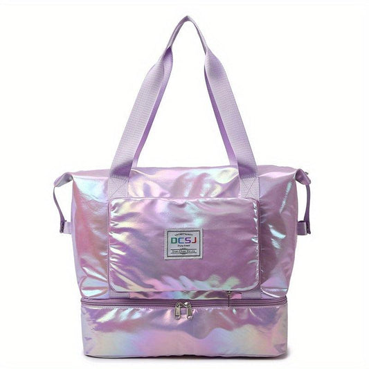 Stylish Laser Travel Duffle Bag Lightweight Luggage Handbag