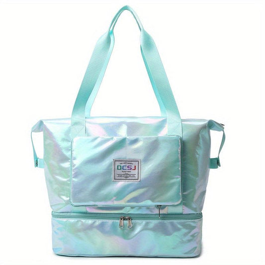 Stylish Laser Travel Duffle Bag Lightweight Luggage Handbag
