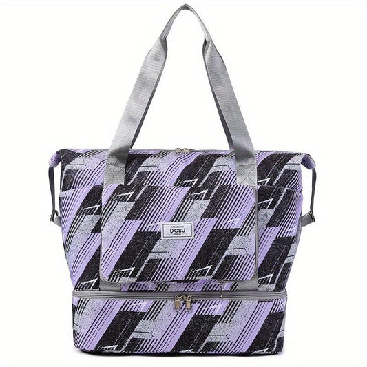 Large Capacity Travel Luggage Bag Niche Pattern Zipper Storage